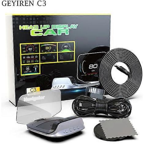 Affichage tête haute C3, compteur de vitesse, OBD2, EOBD, GPS, HUD, horloge, projecteur de verre, accessoires électroniques pour toutes les voitures (1/5)
