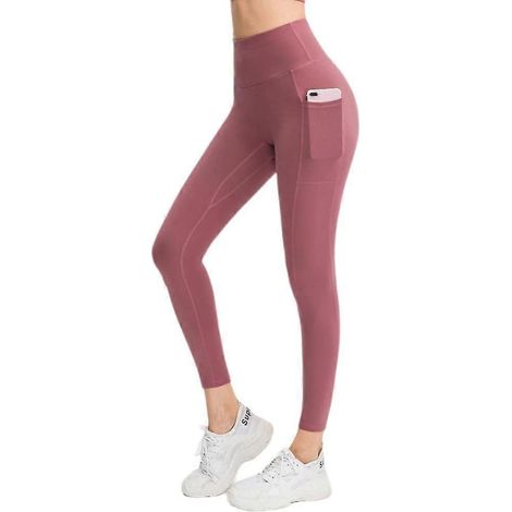 Formgebende Yogahose mit Seitentaschen, Sporthose für Training, Fitnessstudio und Yoga, optimaler Tragekomfort, Größe XL (rot) (1/5)