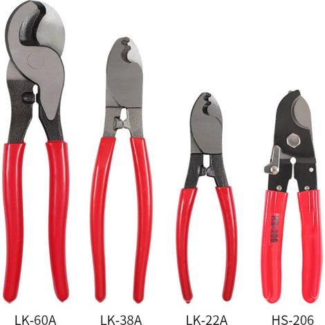 Juego de 4 alicates cortacables para electricistas, alicates cortacables eléctricos de alta resistencia, alicates cortacables para electricistas, alicates cortacables LK-60A /LK-38A/LK-22A/HS-206 (1/5)