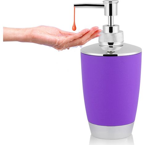 4-teiliges Badezimmer-Accessoire-Set, bestehend aus Becher, Zahnbürstenhalter, Seifenschale und Seifenspender (lila) (1/5)