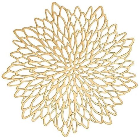 Doré Set De Table Rond, Vinyle Set De Table Or pour Mariage, Dîners, Restaurant, Hôtel, 36cm (Sets De 6) (1/4)