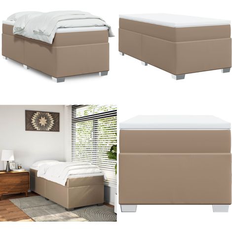vidaXL Boxspringbett Matratze Cappuccino-Braun 100x200cm Kunstleder (1/5)