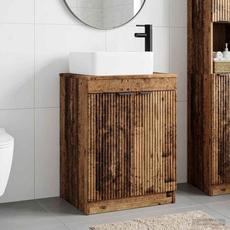 vidaXL Bathroom Furniture Set Old Wood Engineered Wood (1/5)