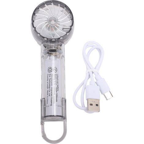 Ventilador de Mano Recargable USB-C, 3 Velocidades y Modo Frío, Silencioso 25dB con Clip – Ideal para Oficina, Viajes y Exterior (1/5)