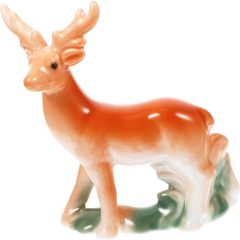 Figurine Animale en Céramique de Cerf, Décor Délicat et Simple Bords Lisses, Confortable Toucher, pour Bibliothèque ou Hôtel (1/5)