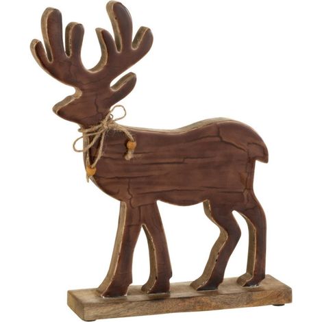 Statuette Déco Renne "Gabriel" 30cm Marron (1/2)