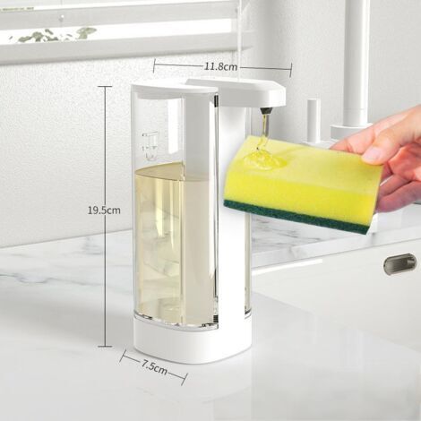 Distributeur automatique de savon liquide, distributeur de savon pour les mains sans contact de 500 ml, réglable sur 4 niveaux avec capteur infrarouge (1/4)