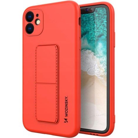 Custodia Wozinsky Kickstand in silicone con supporto per Samsung Galaxy A72 4G, colore rosso (1/5)