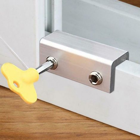 2 Packs Verrou Cale Fenêtre Coulissante avec Clé Limiteur Cadre Porte Coulissante Réglable en Alliage D'aluminium Sécurité Antivol pour Sécurité Enfants pour L'école Dortoir Bureau Domicile.. (1/2)