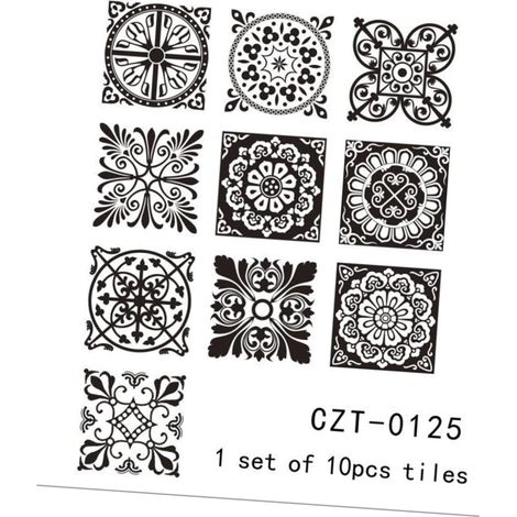 10pièces Lot De Stickers Pour Carrelage Muraux Auto - adhésifs Imperméables (1/5)