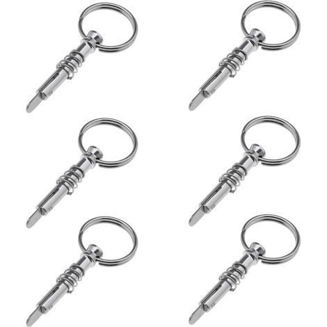 Goupille à Dégagement Rapide en Acier Inoxydable 316, Diamètre 6 mm, Longueur 40 mm, avec Came de Descente et Ressort, Lot de 6