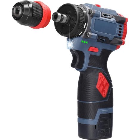 Perceuse au Lithium 16,8 V 2 en 1, Tournevis Électrique, Outil Électrique Multifonction, Couple de 45 Nm, Moteur Sans Balais, Tournevis, Installation Facile, Facile à Utiliser (1/5)