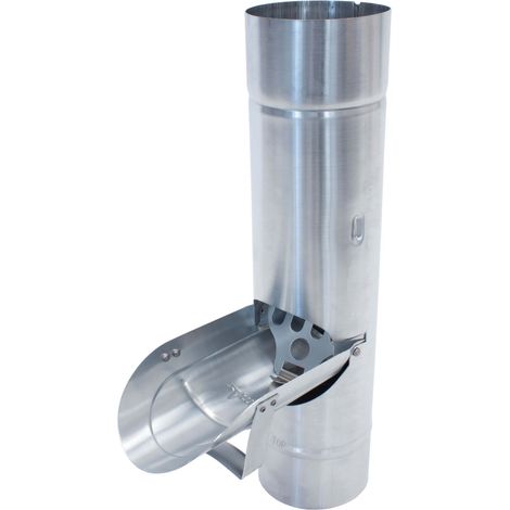 ZAMBELLI Clapet de tuyau d'eau de pluie avec tamis, protection contre les feuilles par tamis, montage simple, Zinc-titane - 120mm, argent