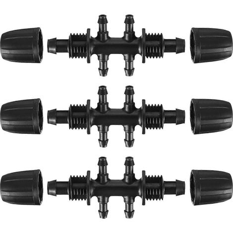 Adaptateur de connexion à 6 voies en matériau POM pour raccord de tuyau d'irrigation (lot de 2). (1/5)