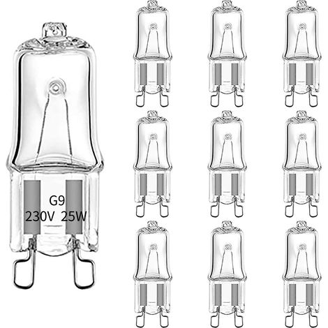 Ampoule halogène pour four G9 230V 25W, antidéflagrante et résistante aux hautes températures ,500°C,10 pièces, (1/5)