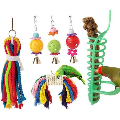 Perchoirs suspendus, balançoires et hamacs pour perroquets, perruches, calopsittes, conures et inséparables (1/5)