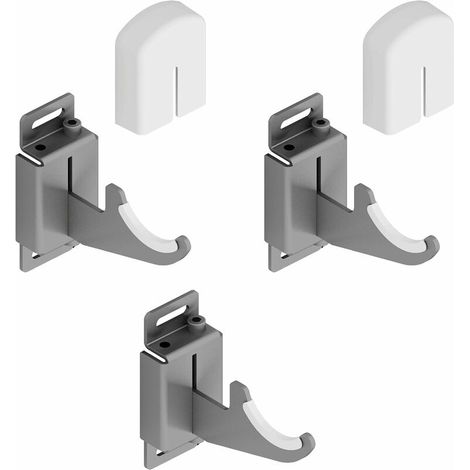 Lot de 3 Supports Muraux pour Radiateurs - Aluminium - Réglage Vertical et Horizontal - Charge Max 50 kg par Support - Pour Radiateurs en Aluminium - Blanc