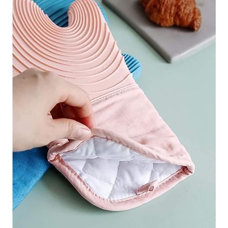 Rose silicone kitchen gloves - Heat resistant up to 500°C.