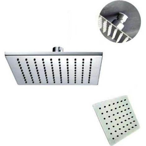 POMME DE DOUCHE CARRÉE 15CM SALLE DE BAIN EFFET PLUIE CHROME FIN
