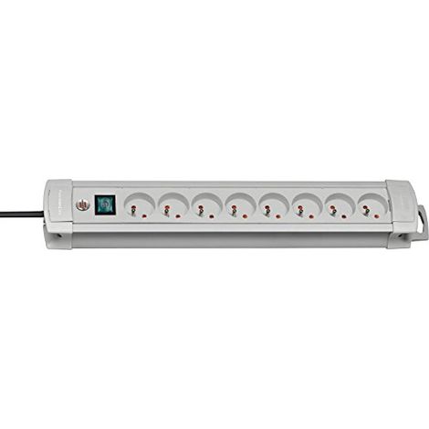 Multipresa Premium Plus con interruttore con spia luminosa - H05VV-F 3G1,5 8 PRESE / 3m - Grigio (1/3)