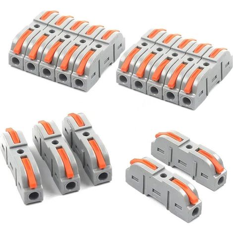 Lot de 15 Connecteurs de Fil à Levier 1 à 1 – Bornes de Connexion Rapide 28-12 AWG Compactes et Isolées (1/5)