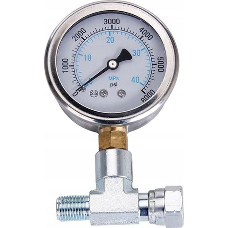 Rosfix Set Manometer 1/4" – 0–40 MPa, 400 bar, Skala in MPa/psi  Genauigkeit Klasse 2,5  Edelstahlgehäuse  Für Hydraulik, Lackieranlagen  Druckmessgerät