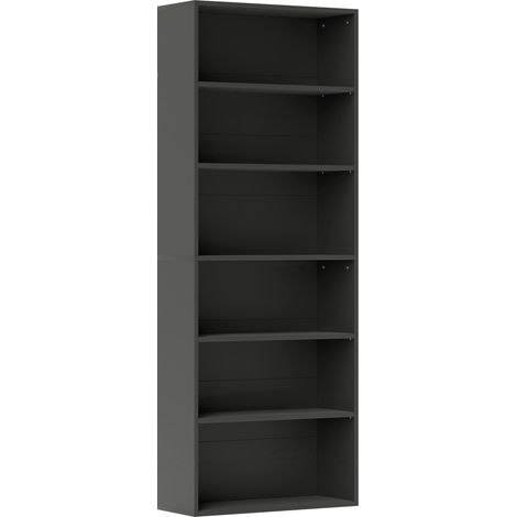 Étagère Visitacion 6 Compartiments Rangement Modulable Noir Élégant Salon Chambre (1/5)