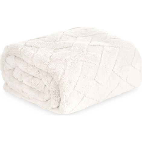 FUNDA DE MANTA EUROFIRANY FLANO D91 ESTAMPADO CARO 70X160CM CREMA (1/5)