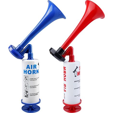 2 Pièces Klaxon à Air Comprimé, Trompette Klaxon à Air, Klaxon à Main Pompe à Air en Métal, Corne de Brume Manuelle, Trompe de Stade Mégaphones pour Bateau, Voiture, Les événements Sportifs (1/5)