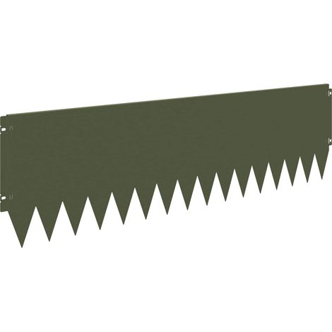 Bordure de Pelouse 20 pcs 103 x 30 cm Acier Vert olive vidaXL