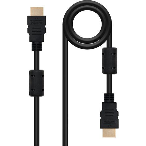 Cable HDMI V1.3b y full 1080P(categoría 2) de resolución tipo A macho en ambos extremos. Doble ferrita para evitar pérdidas de datos e interferencias