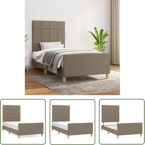 The Living Store Bettgestell ohne Matratze Taupe 90x190 cm Stoff - Bettsofa - Doppelbett - Boxspringbetten - Lattenrost - Bettgestell (1/5)