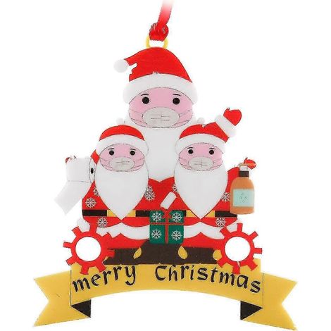 Décoration de Noël en bois, pendentif Père Noël et cerf de Noël (1/2)