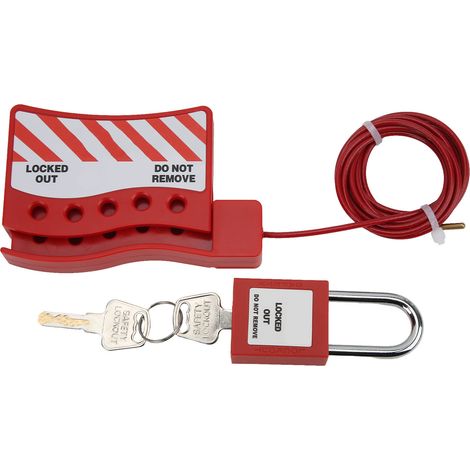 Câble de Sécurité Ajustable 38mm avec Cadenas pour Armoire Électrique et Valve (1/5)