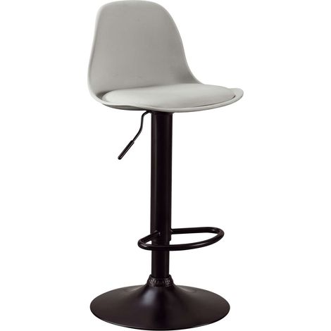 Pack de 2 taburetes regulables modelo Picaso color gris pie en negro, 38 cm(ancho ) 84-104 cm(altura) 38 cm(fondo) (1/2)