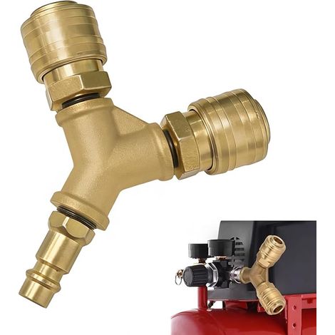compressed air distributor NW 7.2 compressed air connector 1/4 AG compressor Y/T compressor 2-way quick coupling compressed air connection with external thread (1/4)