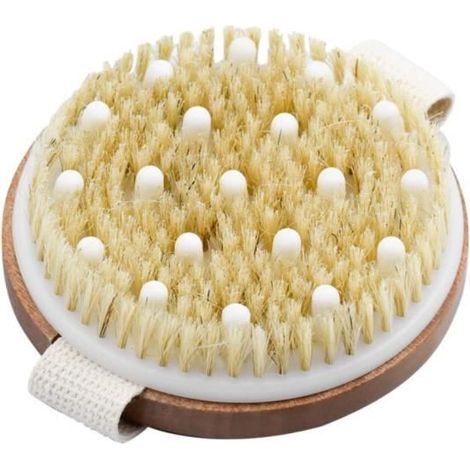Brosse de Massage - Brosse Corps - Bois Naturel - Stimule Circulation Lymphatique - Exfolie Peau (1/4)