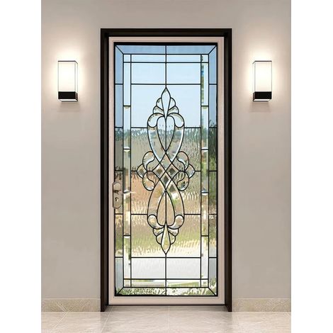 Vitrail Autocollant Porte Affiche 3D pour Chambre Auto-adhésif Amovible Murale Décoration 77X200cm (1/5)