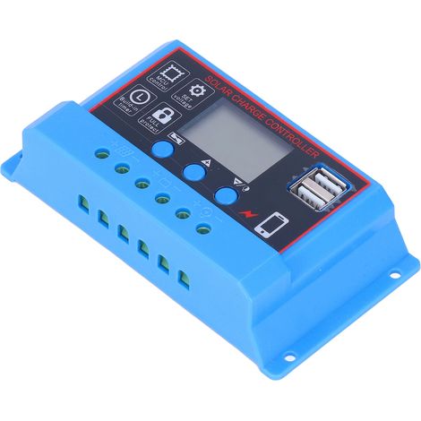 Contrôleur de charge pour panneaux solaires avec écran LCD, régulateur de charge photovoltaïque PWM 12 V 24 V 20 A (1/5)