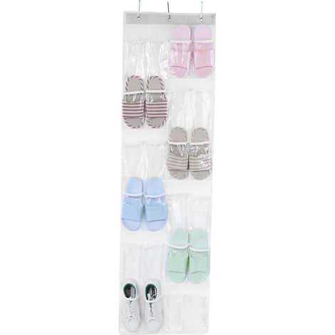 Étagère de rangement suspendue à 24 poches pour chaussures transparentes (1/5)
