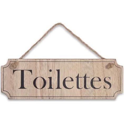 Plaque de porte - STC - Toilettes - Marron - Bois - Intérieur (1/2)