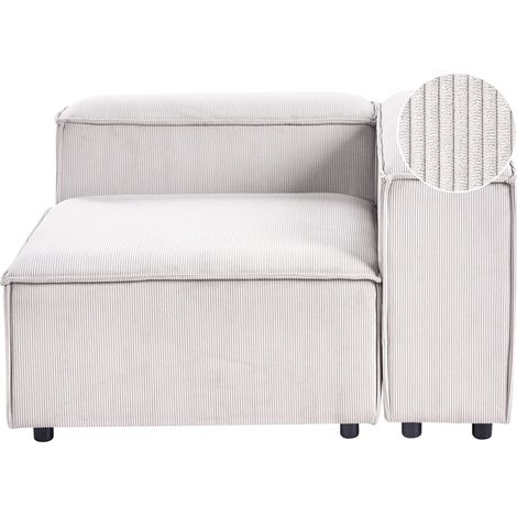 Left Hand Corner Section Off White Corduroy 1-Seat Sofa Module Modern Single-Seat Black Legs Living Room ARDAL (1/5)