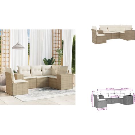 Salon de jardin avec coussins 5 pcs beige résine tressée - Ensemble Salon De Jardin - Meuble Extérieur - Résine Tressée - Rotin Synthétique - Mobilier De Jardin (1/3)