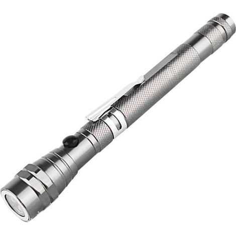 Lampe torche LED portable télescopique, flexible et extensible avec tête magnétique et outil de ramassage. (1/5)