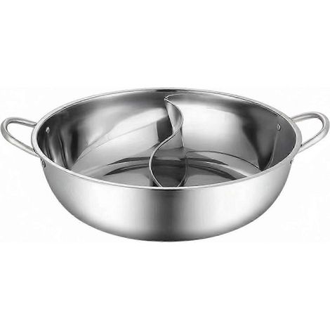 Marmite compartimentée en acier inoxydable avec louches batterie de cuisine double saveur - 30 cm sans couvercle (1/5)
