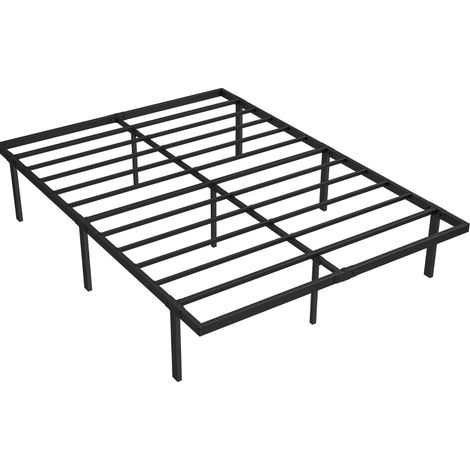 Struttura letto in metallo nero 140 x 200 cm con doghe e spazio contenitore sotto il letto (1/5)