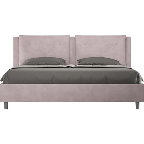 Letto Matrimoniale King size rivestito in Microfibra - APPIA - Colore: Glicine - Tipologia Letto: Senza Rete - Dimensione Rete: 200x200 (1/4)