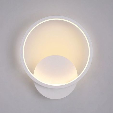 DELIPOP Applique Mural Interieur - 12W Lampe Murale Moderne Ronde - Blanc Chaud 3000K pour Salon Chambre Escalier Couloir - Blanc