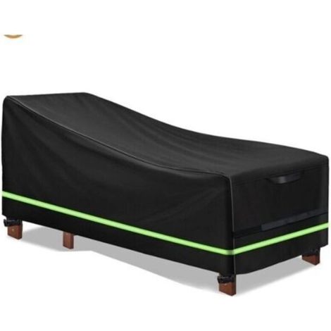Telo di copertura per chaise longue in legno Oxford 420D, 65 x 95 x 155 cm, antipolvere, protegge da sole, vento, pioggia, neve e altri agenti atmosferici (nero)
