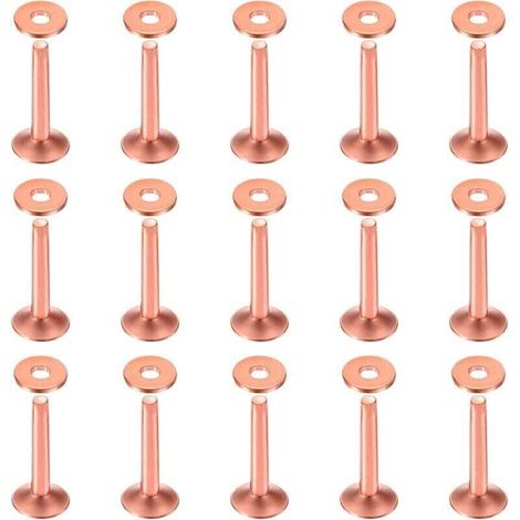 Lot de 50 rivets et fraises en cuivre de 10 × 3,3 × 19 mm pour ceintures, portefeuilles, colliers, produits en cuir, loisirs créatifs